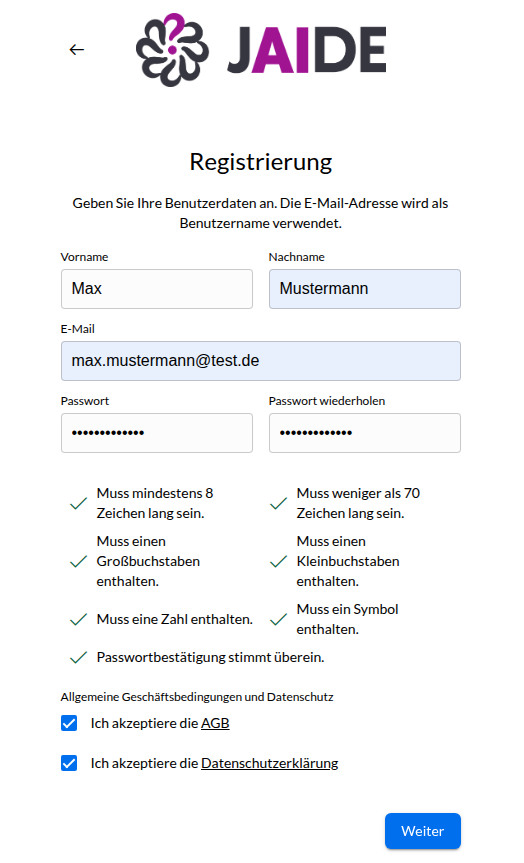 Registrierung